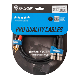 HeadMade Pro 2RCA - 2XLR-F Black 1m