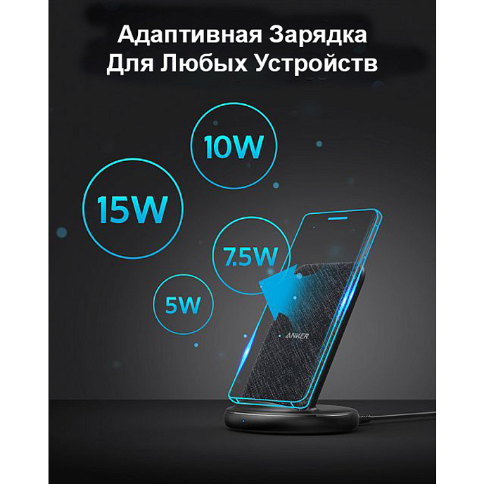 Беспроводная зарядка Anker PowerWave II Stand 15W Black - рис.1