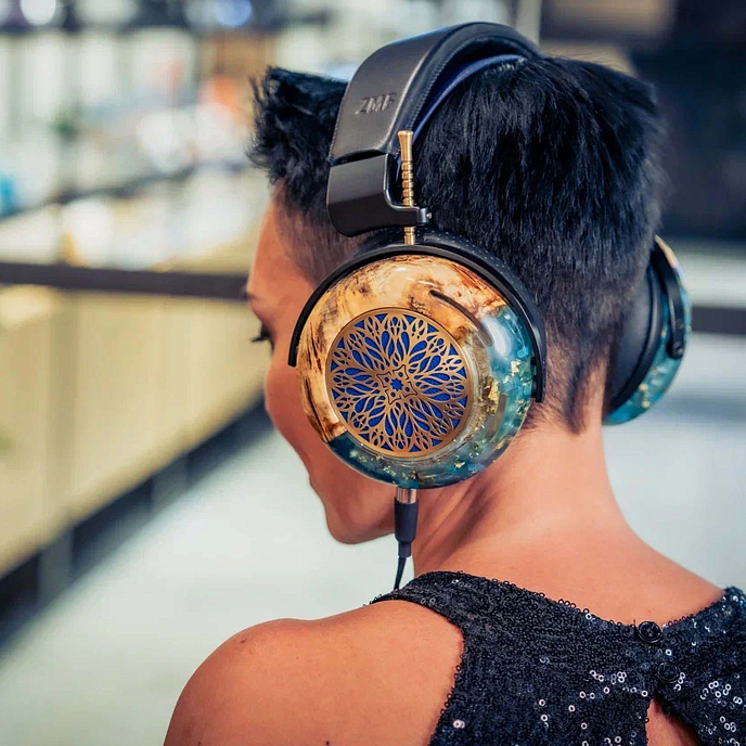 Наушники полноразмерные ZMF Atrium LTD Green Ish Leather 4-pin xlr ofc cable + 6.35mm - рис.33