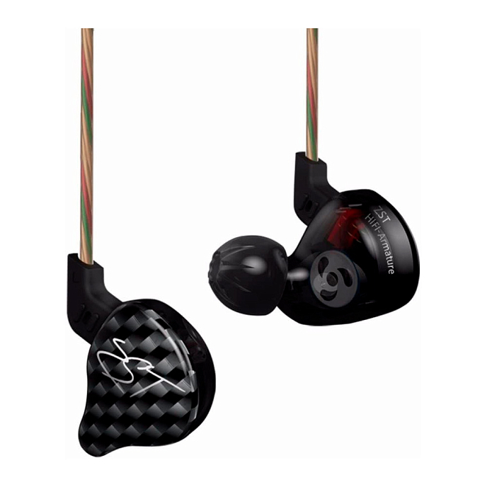 Наушники внутриканальные KZ ZST Black without mic - рис.1