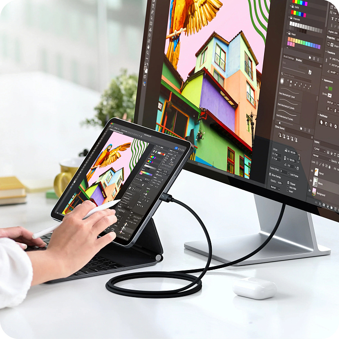 Кабель Satechi Thunderbolt 5 Pro 240W USB-C - USB-C 1m Black - рис.5