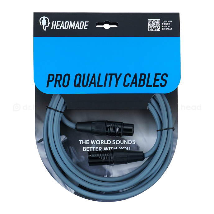 Кабель HeadMade Pro XLR-F - XLR-M Grey 3m - рис.0