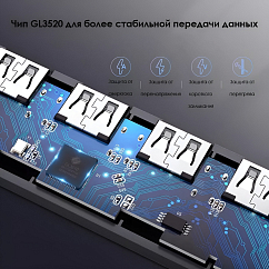 USB HUB Ugreen CM219 USB-A 3.0 Hub Grey