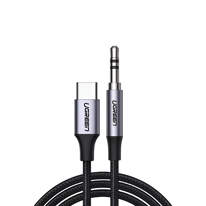 Кабель Ugreen CM450 USB-C - Jack 3.5mm Grey 1m - рис.0