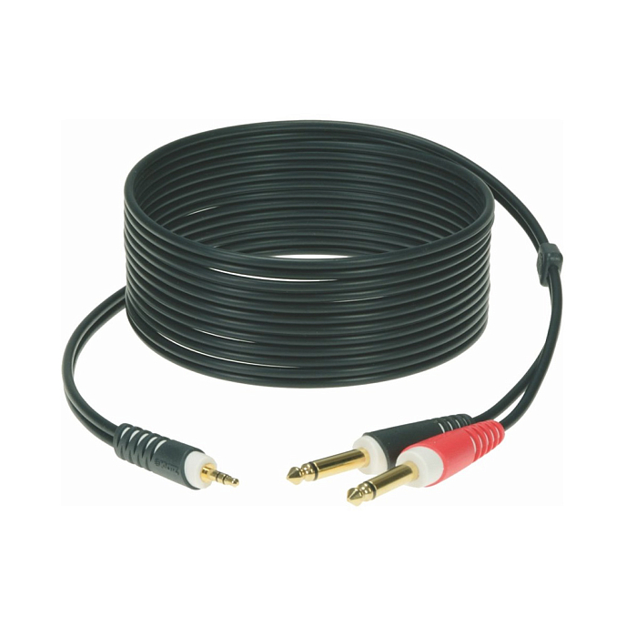 Кабель KLOTZ AY5-0300 3.5mm-2x6.3mm 3m Black - рис.0