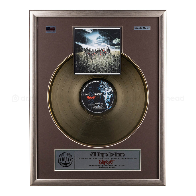 Сувенир Декор Золотой диск Slipknot - All hope is gone разноцветный - рис.0