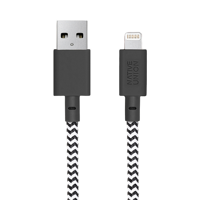 Кабель Native Union Belt USB-A - Lightning Zebra 3 m - рис.1