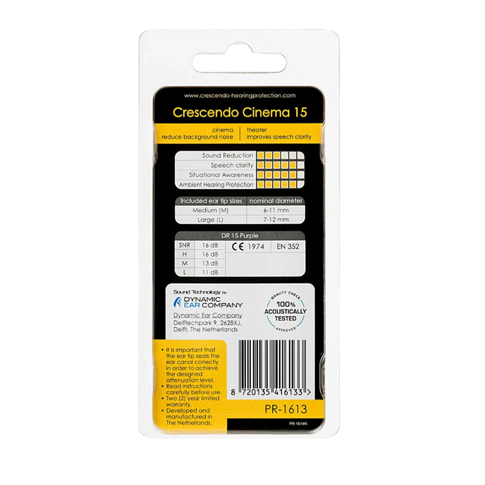 Беруши Dynamic Ear Company Crescendo Cinema 15 Black - рис.1