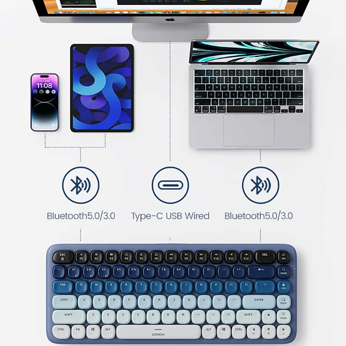 Клавиатура Ugreen FUN+ KU101 Blue - рис.9