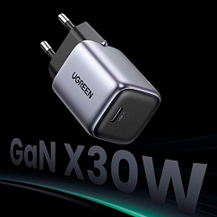 Сетевое зарядное устройство Ugreen CD319 30W USB-C PD GaN Grey