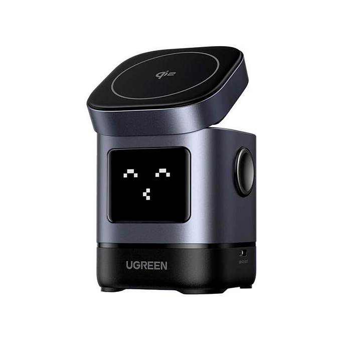 Зарядное устройство UGREEN W709 UNO 2-in-1 Robot Magnetic 20W for iPhone/AirPods Grey - рис.0