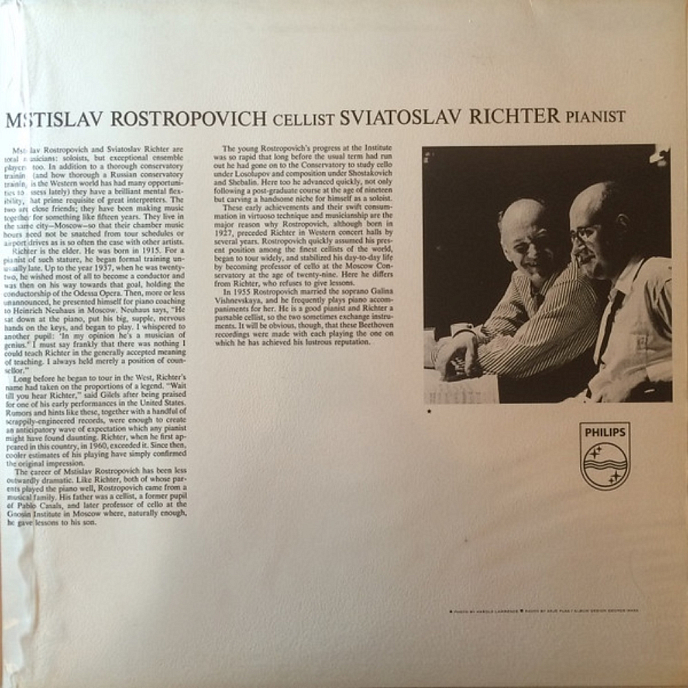 Пластинка Rostropovich, Richter, Beethoven – Sonatas For Piano and Cello - 2LP - рис.2