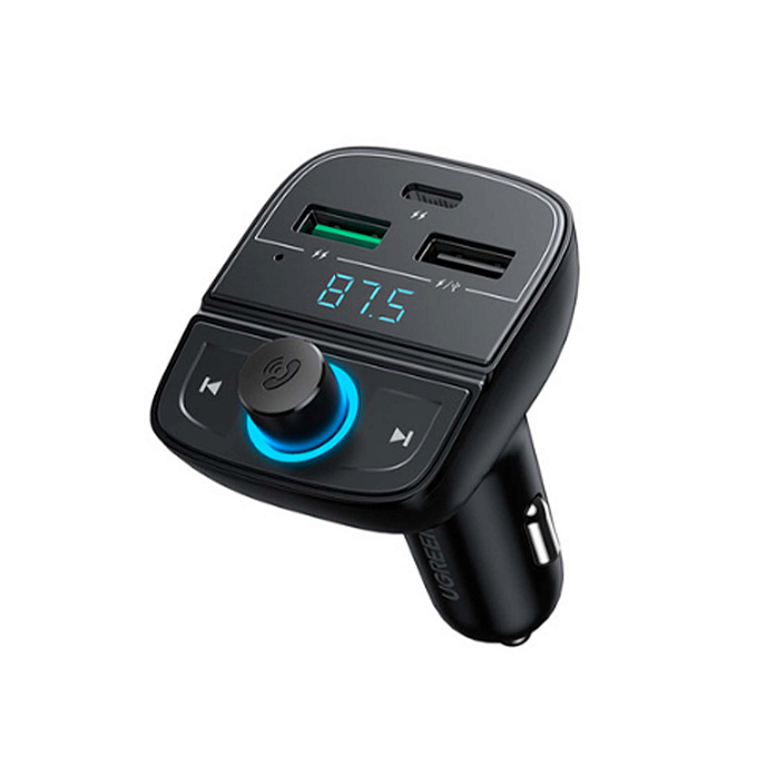 Автомобильное зарядное устройство Ugreen CD229 (80910) FM/Bluetooth/Transmitter/Car Charger /TF Slot black автомобильное зарядное устройство c fm-передатчиком/bluetooth (SN SN250012798 - рис.0