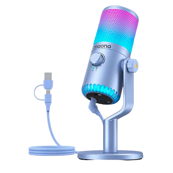 Микрофон для стриминга и игр Maono DM30RGB Purple - рис.0