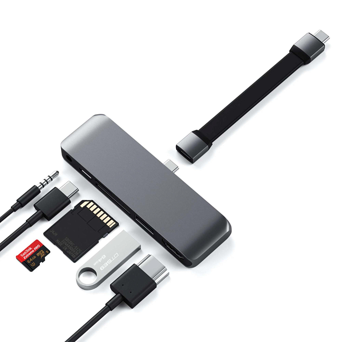 USB HUB Satechi USB-C Mobile PRO Hub SD Space Grey - рис.4