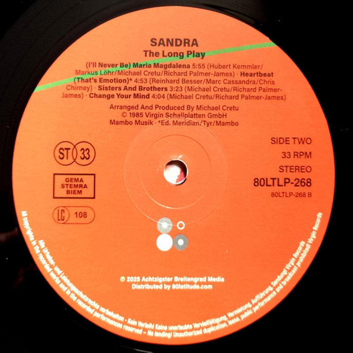 Пластинка Sandra - The Long Play LP - рис.3
