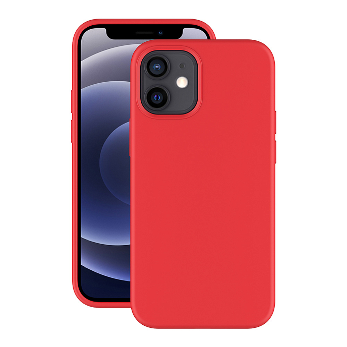 Чехол для смартфонов Deppa Soft Silicone for Apple iPhone 12 Mini Red - рис.1