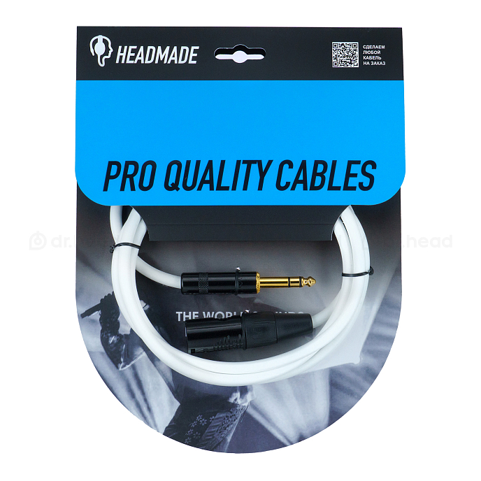 Кабель HeadMade Pro XLR-M - 6.3mm White 1.5m - рис.0