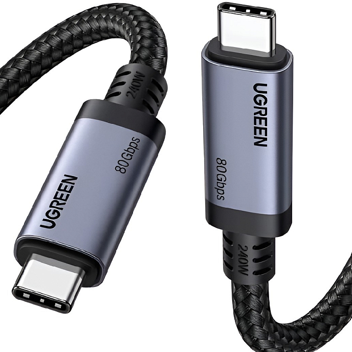 Кабель Ugreen L706 USB-C - USB-C GEN4 Grey 2m - рис.2