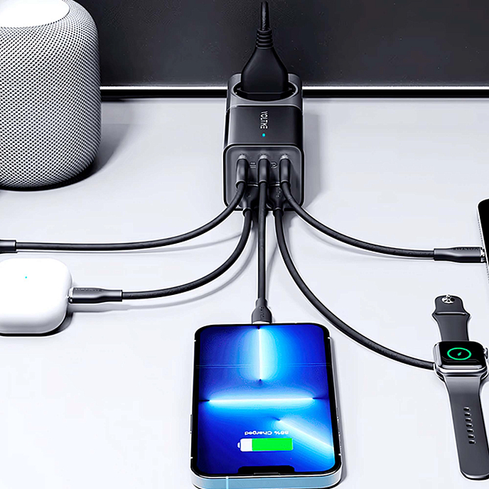 Сетевое зарядное устройство VOLTME VITO 75 EzTravel Desktop Charger 5in1 Black - рис.2