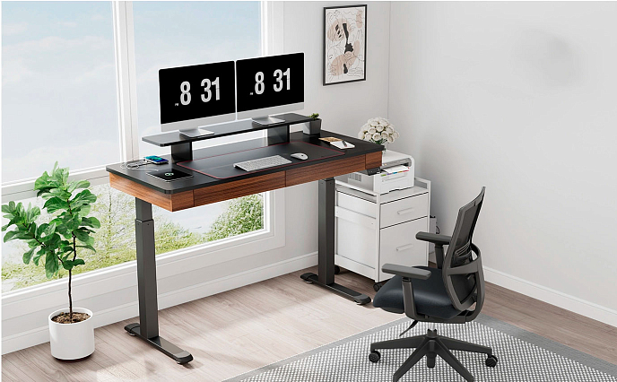 Компьютерный стол EUREKA ED-I55 Walnut - рис.5