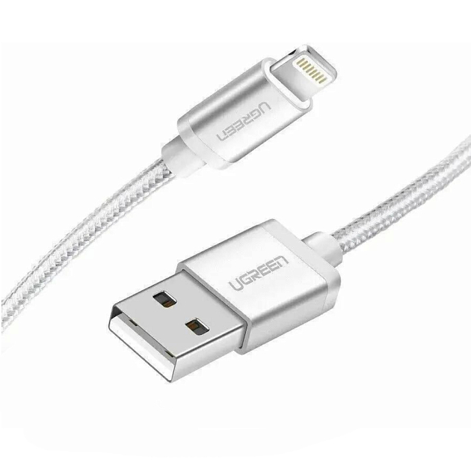 Кабель UGREEN US199 Lightning - USB-A 1m Silver - рис.1