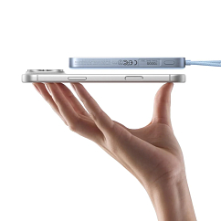 Внешний аккумулятор Ugreen PB570 MagFlow Air Ultra-Slim 10000mAh with USB-C Silvery Blue