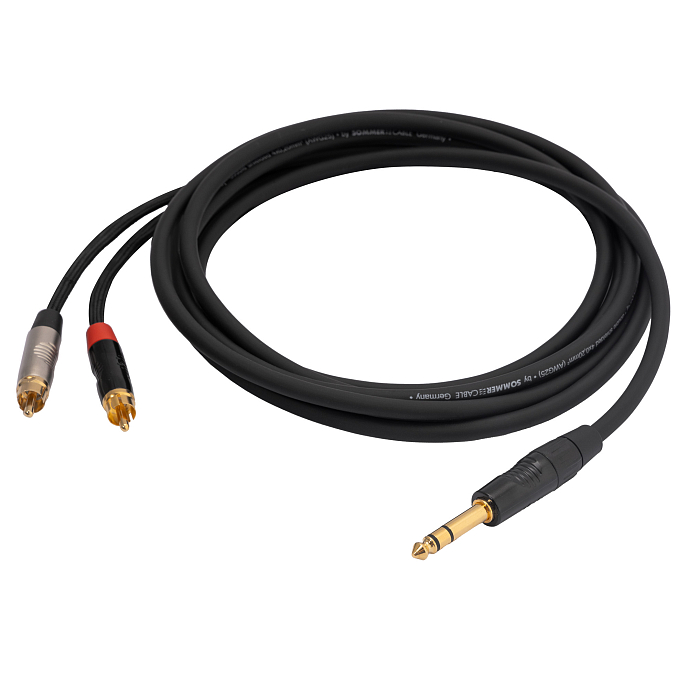 Кабель HeadMade Pro 2RCA - 6.3mm 3m - рис.1