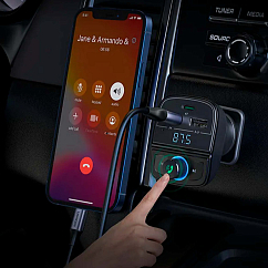 Автомобильное зарядное устройство Ugreen CD229 (80910) FM/Bluetooth/Transmitter/Car Charger /TF Slot black автомобильное зарядное устройство c fm-передатчиком/bluetooth_OpenBox