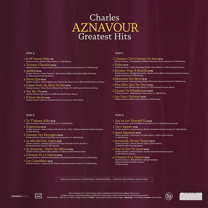 Виниловая пластинка Charles Aznavour - Greatest Hits - 2LP - рис.2
