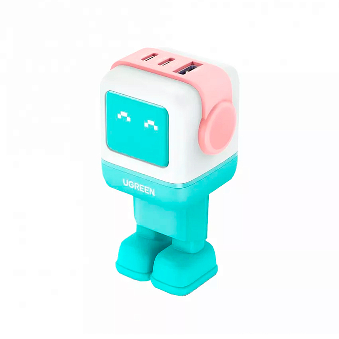 Зарядное устройство UGREEN CD361 Nexode RG 65W Robot GaN EU Pink/Blue - рис.0