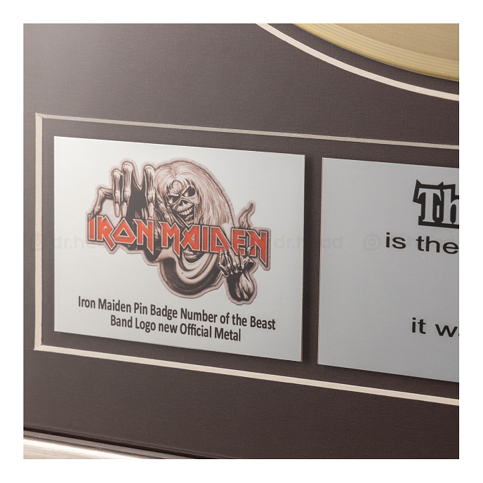 Сувенир Декор Золотой диск Iron Maiden - The number of the Beast бесцветный - рис.3