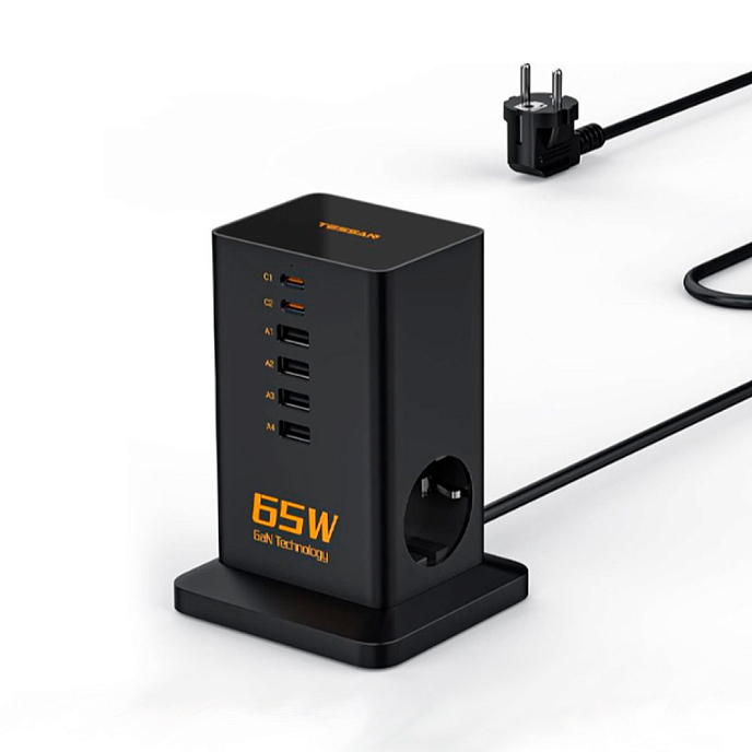 Сетевой фильтр Tessan TS-FS02DE00 Black - рис.0