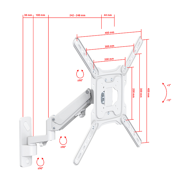 Кронштейн для монитора Uniteki FMG500W White - рис.2