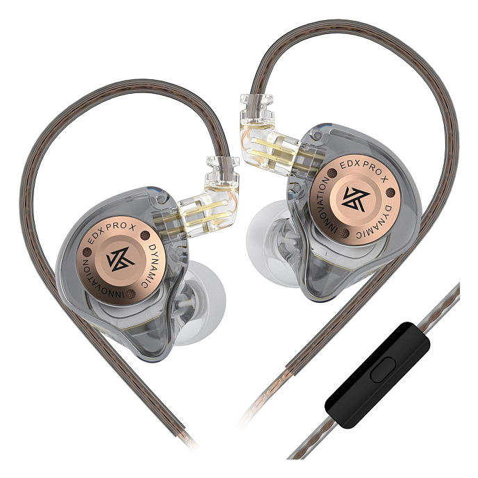 Наушники внутриканальные KZ EDX PRO X with mic Gray - рис.0