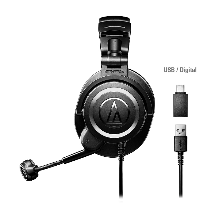 Игровая гарнитура Audio-Technica ATH-M50xSTS-USB Black - рис.1