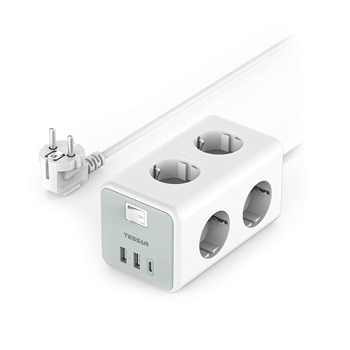 Сетевой фильтр Tessan TS-306-C grey - рис.0