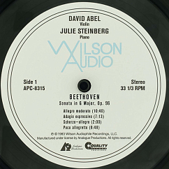 Пластинка David Abel & Julie Steinberg / Beethoven: Violin Sonata Op.96 / Enescu: Sonata No.3 - Analogue Productions LP