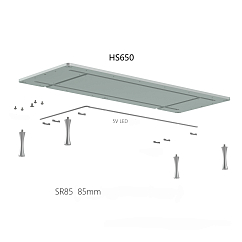 Стол ddHiFi HS650 x 1 + HS250 x 1 + SR85 x 6 Anodized Silver/Silver