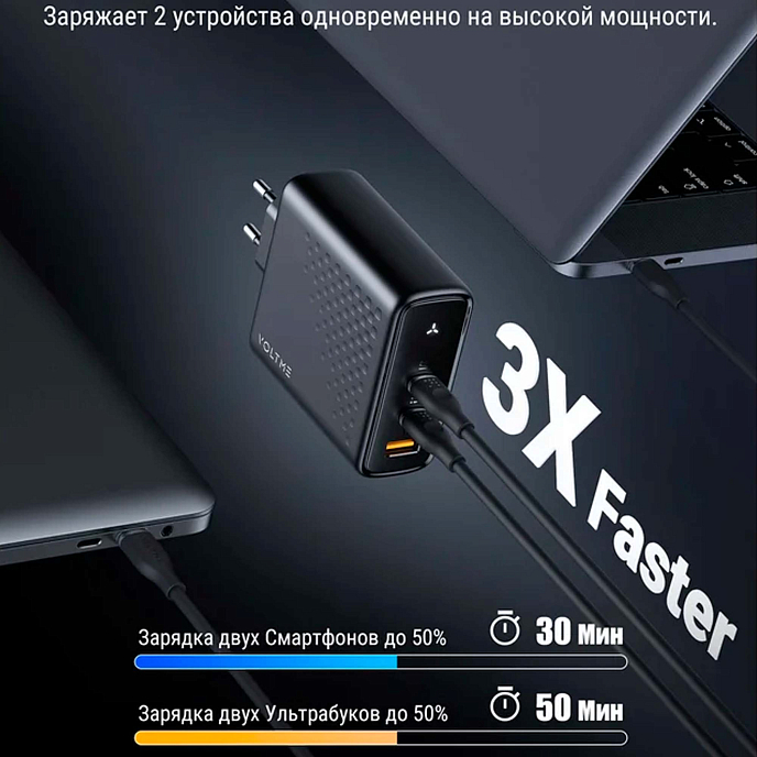Сетевое зарядное устройство VOLTME Revo 140CCA Black - рис.3