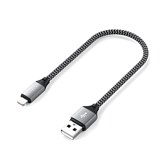 Кабель Satechi USB-A to Lightning Short Cable Space Grey