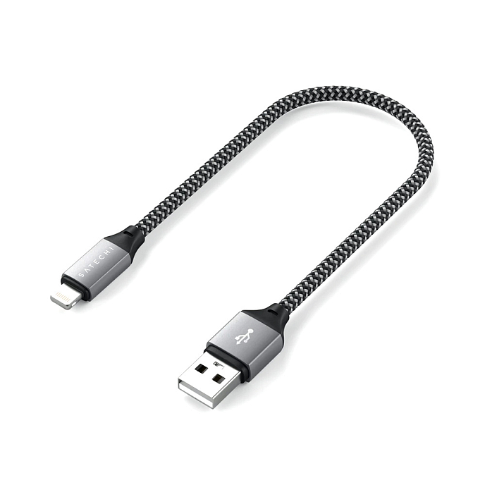 Кабель Satechi USB-A to Lightning Short Cable Space Grey - рис.1