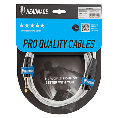 Кабель HeadMade Pro XLR-M - 6.3mm stereo White 1.5m