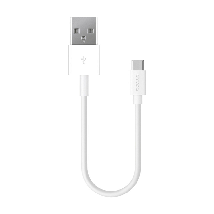 Кабель Deppa USB-A-USB-C 2.4A 1.2m White - рис.0