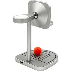 Беспроводная зарядка Magssory Basketball Qi2 Silver 3in1 for Apple