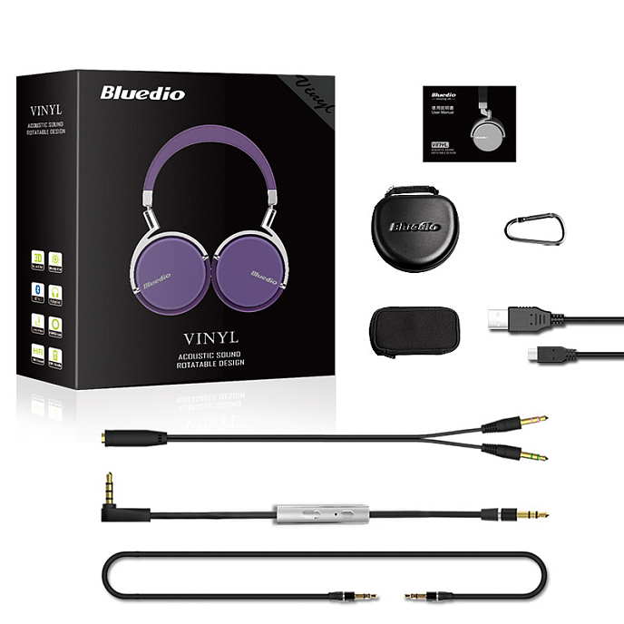 Беспроводные наушники Bluedio Vinyl Premium Purple - рис.6