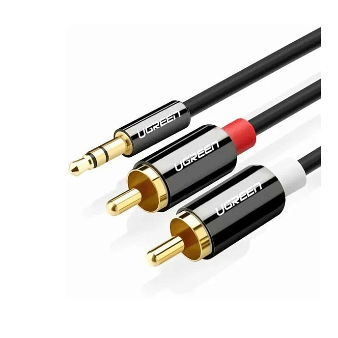 Кабель Ugreen AV116 (10749) Jack 3.5mm - 2RCA 1.0m Black - рис.0