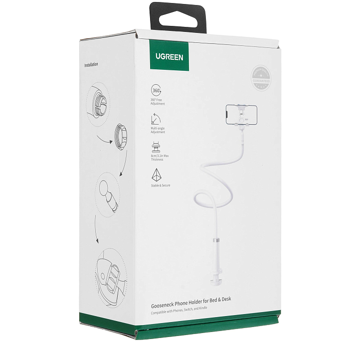Держатель для телефона Ugreen LP113 Multifunction Phone Clip Stand White - рис.11