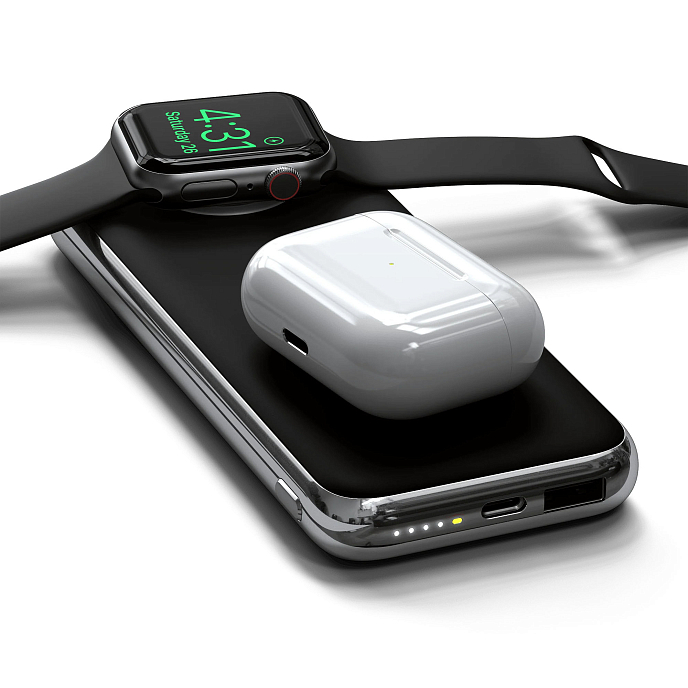 Портативный аккумулятор Satechi Quatro Wireless Power Bank Space Gray - рис.3