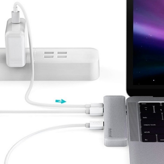 Адаптер Deppa USB-C adapter for Macbook, 7in1 Silver - рис.3